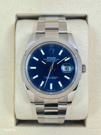 Rolex Datejust 41mm Bright Blue Dial Smooth Bezel 126300