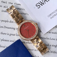 Swarovski Daytime Rose Gold Stainless Steel Pink Dial Quartz Watch for Ladies - 5182250