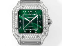 Cartier Santos New - Iced Out - Large - WSSA0062 - Green Dial