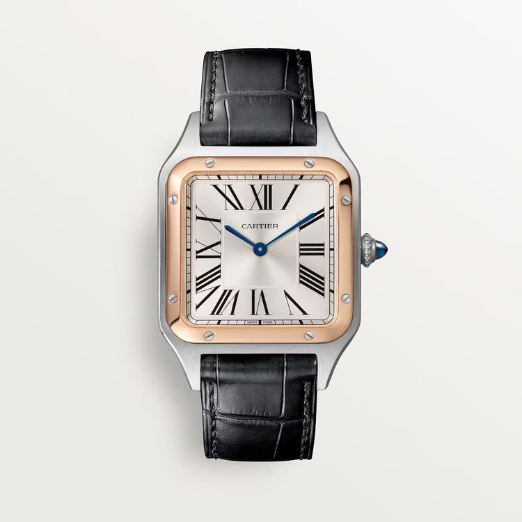 Cartier Santos-Dumont Extra-Large W2SA0017 Rose Gold Stainless Steel Grey Dial