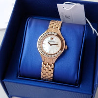 Swarovski Lovely Crystals Rose Gold Stainless Steel Silver Dial Quartz Watch for Ladies - 5261496