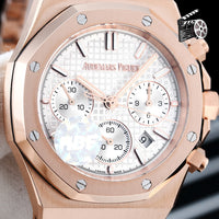 Audemars Piguet Royal Oak 26240 Silver-Toned Dial, 18 Carat Pink Gold, 41.0 mm, Chronograph