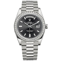 Rolex Day-Date 40 Presidential 228349RBR Diamond Bezel Baguette Diamond Black Dial