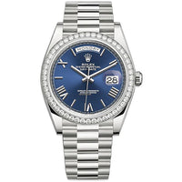 Rolex Day-Date 40 Presidential 228349RBR Diamond Bezel Blue Dial