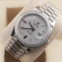 Rolex Day-Date 40 Presidential 228349RBR Diamond Bezel Diamond Paved Dial