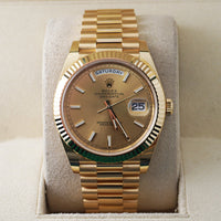 Rolex Day-Date 40 228238 Fluted Bezel Champagne Dial