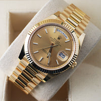Rolex Day-Date 40 228238 Fluted Bezel Champagne Dial