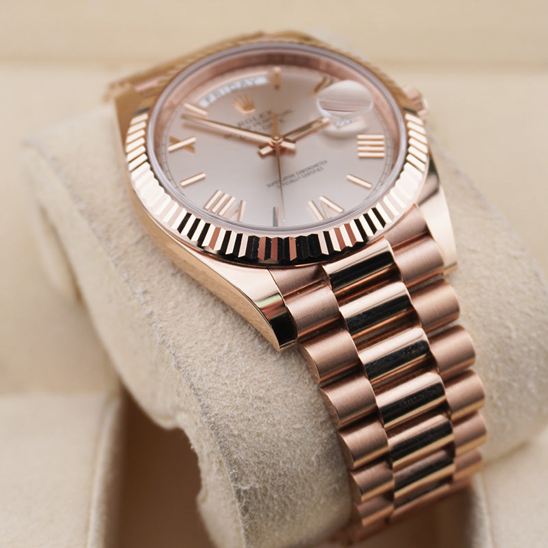 Rolex Day-Date 40 Presidential 228235 Fluted Bezel Sundust Dial