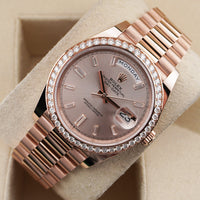 Rolex Day-Date 40 Presidential 228345RBR Diamond Bezel Baguette Sundust Dial