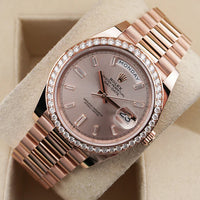 Rolex Day-Date 40 Presidential 228345RBR Diamond Bezel Sundust Dial