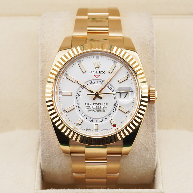 Rolex Sky-Dweller 42mm Yellow Gold 326938 White Dial