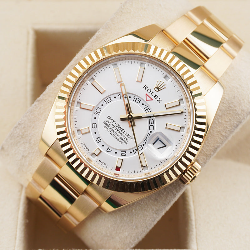 Rolex Sky-Dweller 42mm Yellow Gold 326938 White Dial