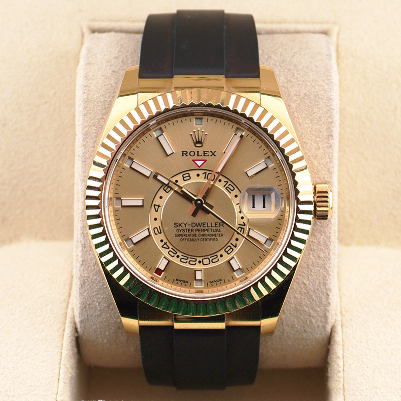 Rolex Sky-Dweller 42mm Oyster Flex 326238 Champagne Dial