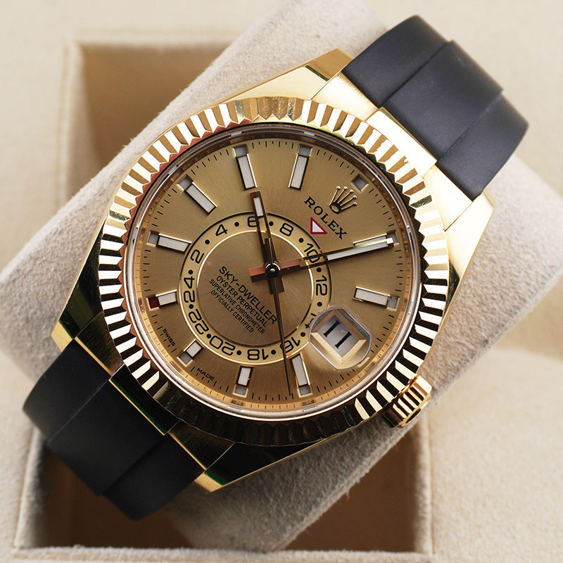 Rolex Sky-Dweller 42mm Oyster Flex 326238 Champagne Dial