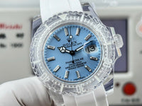 Rolex Submariner Phantomlab imitation Watches Ice Blue Dial Rubber Strap 40mm