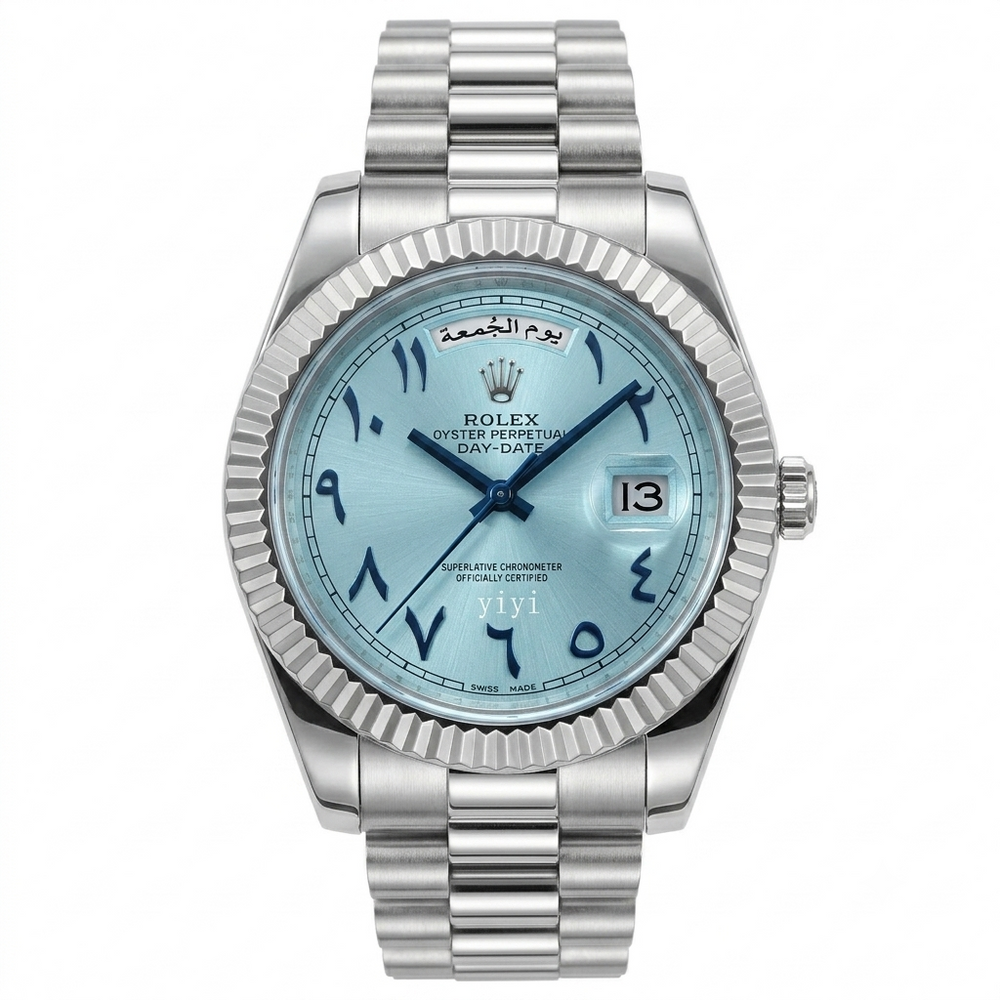 Rolex Day-Date 40 Platinum "Ice Blue Dial with Blue Arabic Numerals" (Reference: 228236)