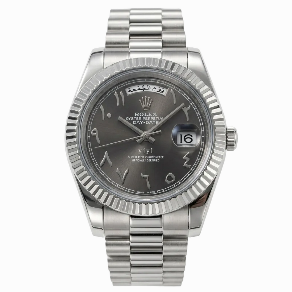 Rolex Day-Date 40 White Gold / Steel "Olive Green or Slate Arabic Dial"