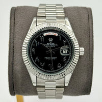 Rolex Day-Date 40 White Gold / Steel "Olive Green or Slate Arabic Dial"