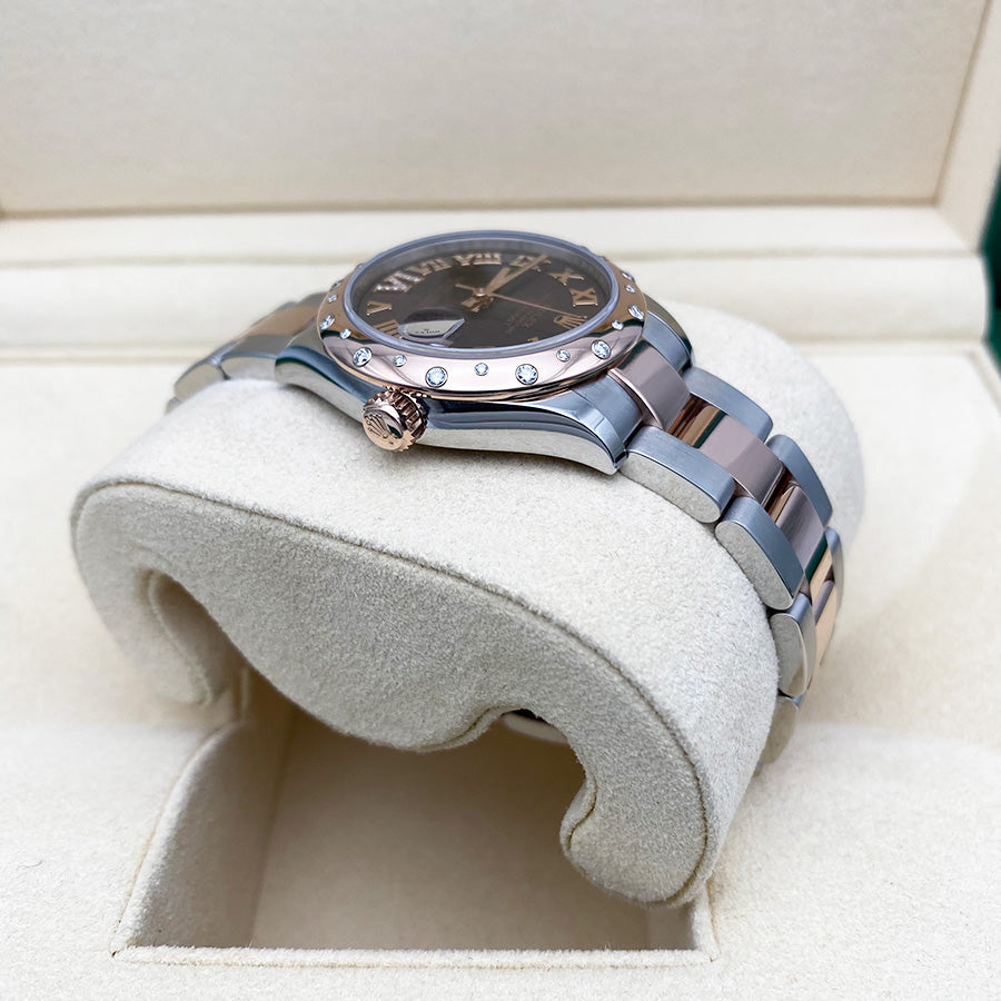 Rolex Datejust 31mm Chocolate Diamond Roman Dial Rose/Diamond Bezel 278341RBR