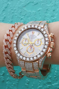 Rolex Daytona Rose Gold Fully Pave Custom Diamond - 116505