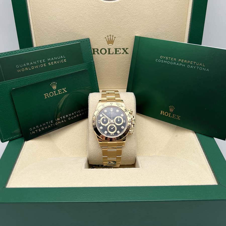 Rolex Daytona 40mm Yellow Gold 116508 Black Diamond Dial