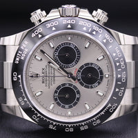 Rolex Daytona 40mm Oyster Flex 116519LN White Gold Steel Black Dial