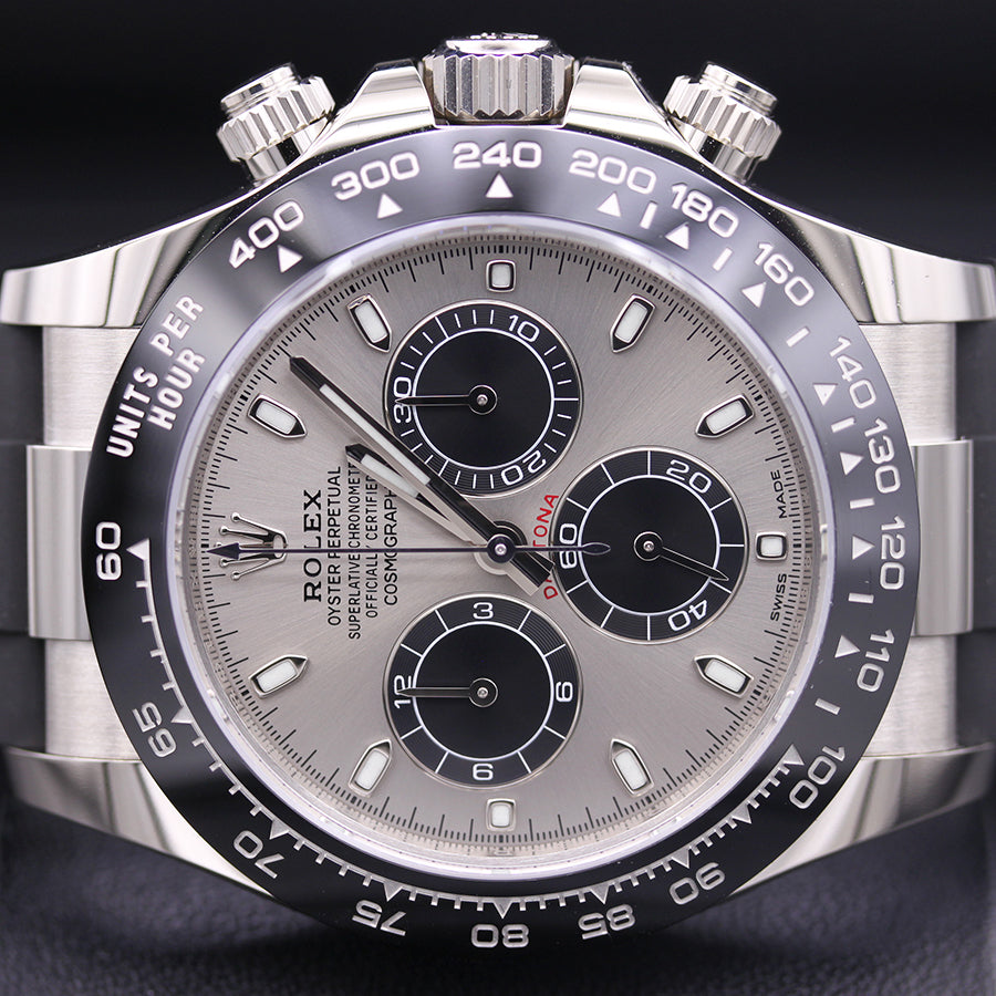 Rolex Daytona 40mm Oyster Flex 116519LN White Gold Steel Black Dial