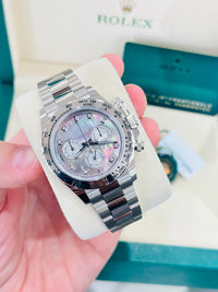 Rolex Daytona 40mm 116509 White Gold White Mother Of Pearl Diamond Dial