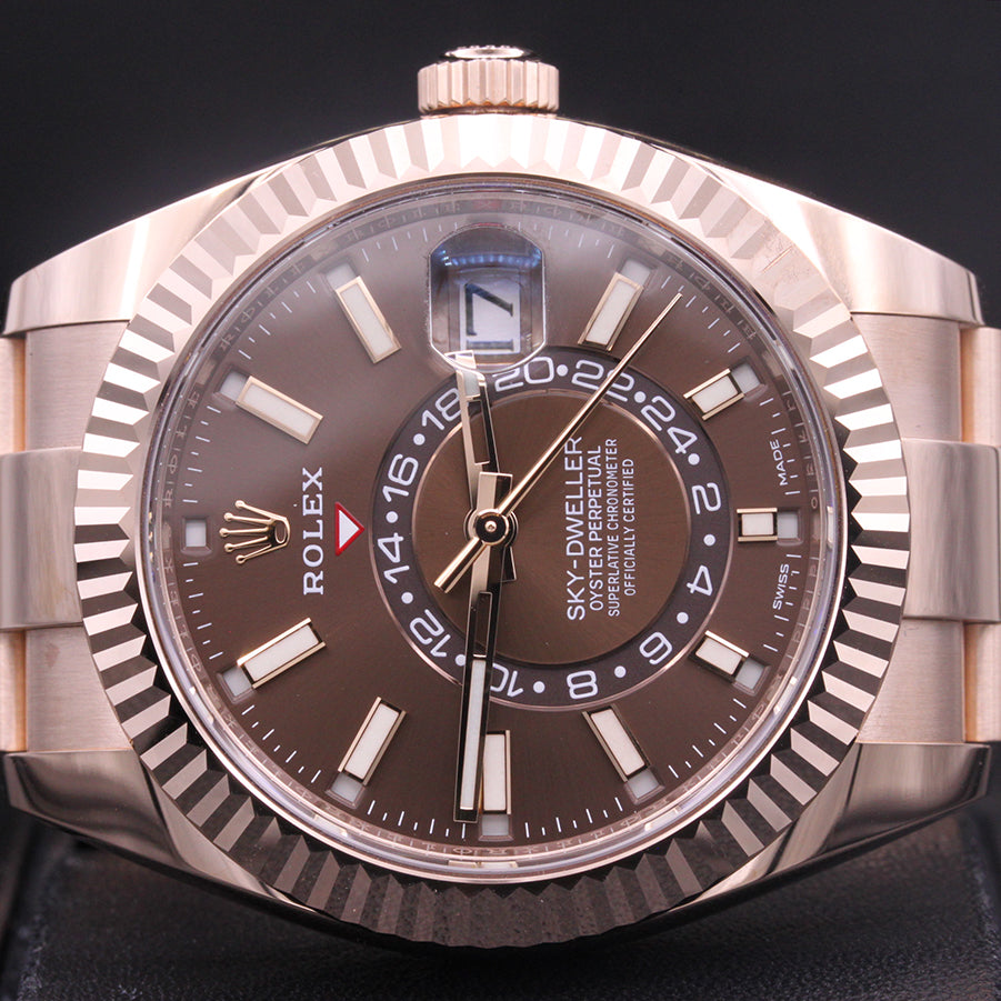 Rolex Sky-Dweller 42mm Rose Gold 326935 Chocolate Dial