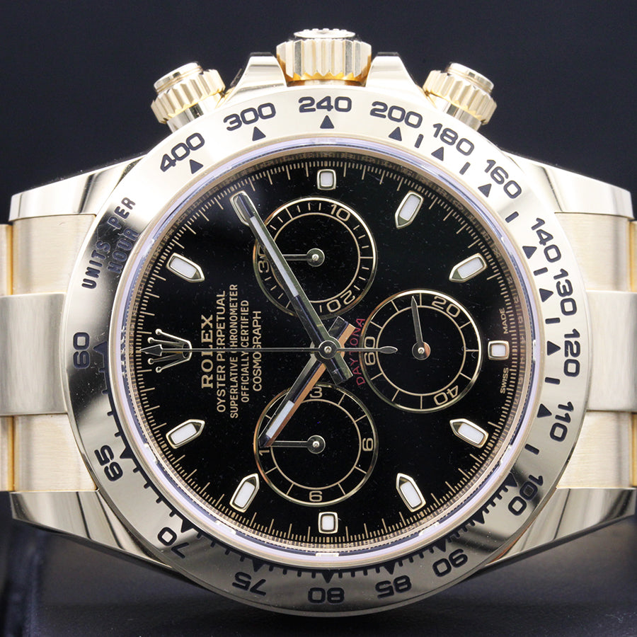 Rolex Daytona 40mm Yellow Gold 116508 Black Dial