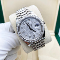 Rolex Day-Date 40 Presidential 228349RBR  Diamond Bezel Baguette Diamond Meteorite Dial
