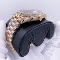 Rolex Day-Date 40 Presidential 228235 Fluted Bezel Chocolate Diagonal Motif Dial