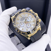 Rolex Daytona 40mm Oyster Flex 116518LN White Mother Of Pearl Diamond Dial