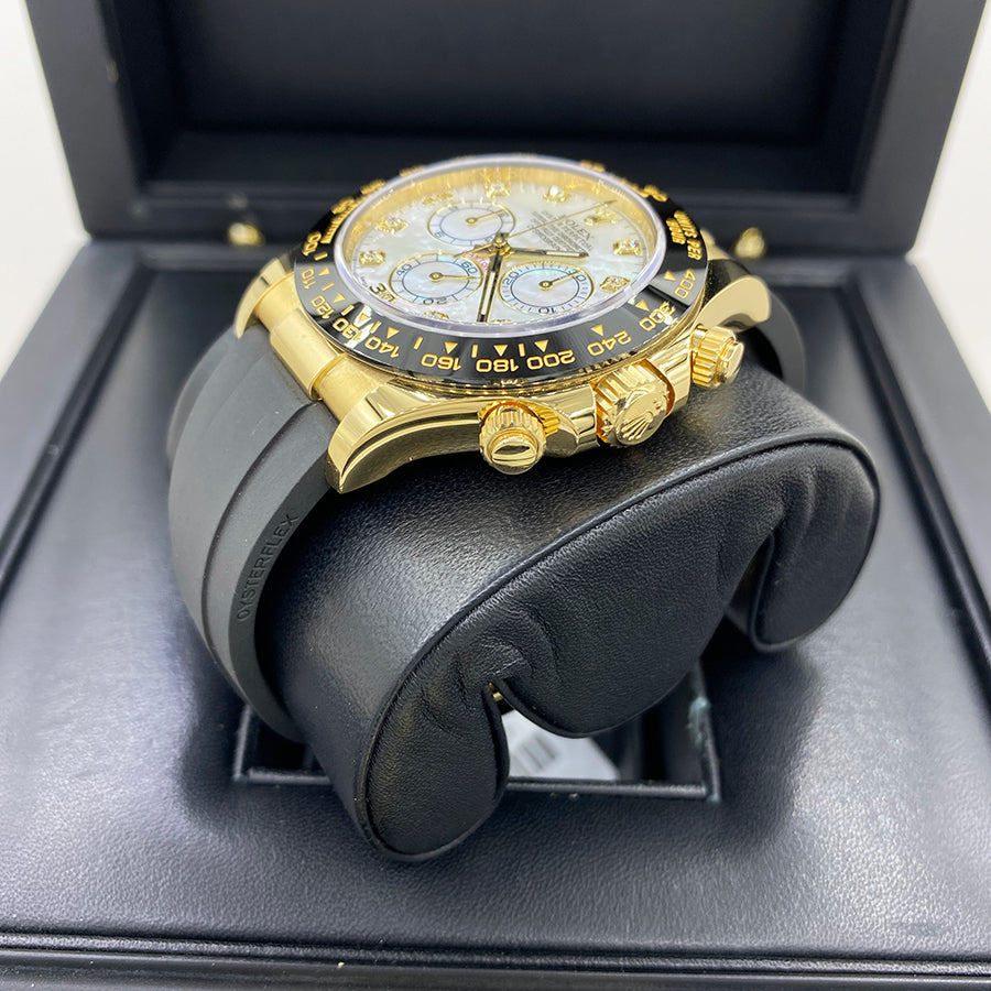 Rolex Daytona 40mm Oyster Flex 116518LN White Mother Of Pearl Diamond Dial