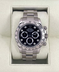 Rolex Daytona 40mm 116509 White Gold Black Diamond Dial
