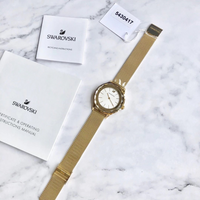 Swarovski Octea Nova Gold Mesh Bracelet White Dial Quartz Watch for Ladies - 5430417