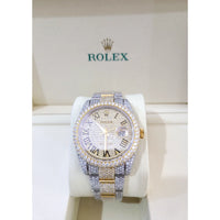 ROLEX DATE-JUST 36mm QUICKSET￼ TWO-TONE BAND 14ct DIAMONDS ROMAN NUMERALS FACE