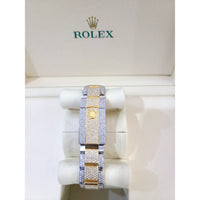 ROLEX DATE-JUST 36mm QUICKSET￼ TWO-TONE BAND 14ct DIAMONDS ROMAN NUMERALS FACE
