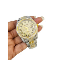 ROLEX DATE-JUST 36mm QUICKSET￼ TWO-TONE BAND 14ct DIAMONDS ROMAN NUMERALS FACE