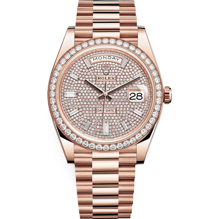 Rolex Day-Date 40 Presidential 228345RBR Diamond Bezel Diamond Paved Dial