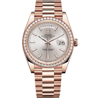 Rolex Day-Date 40 Presidential 228345RBR Diamond Bezel Sundust Stripe Motif Dial