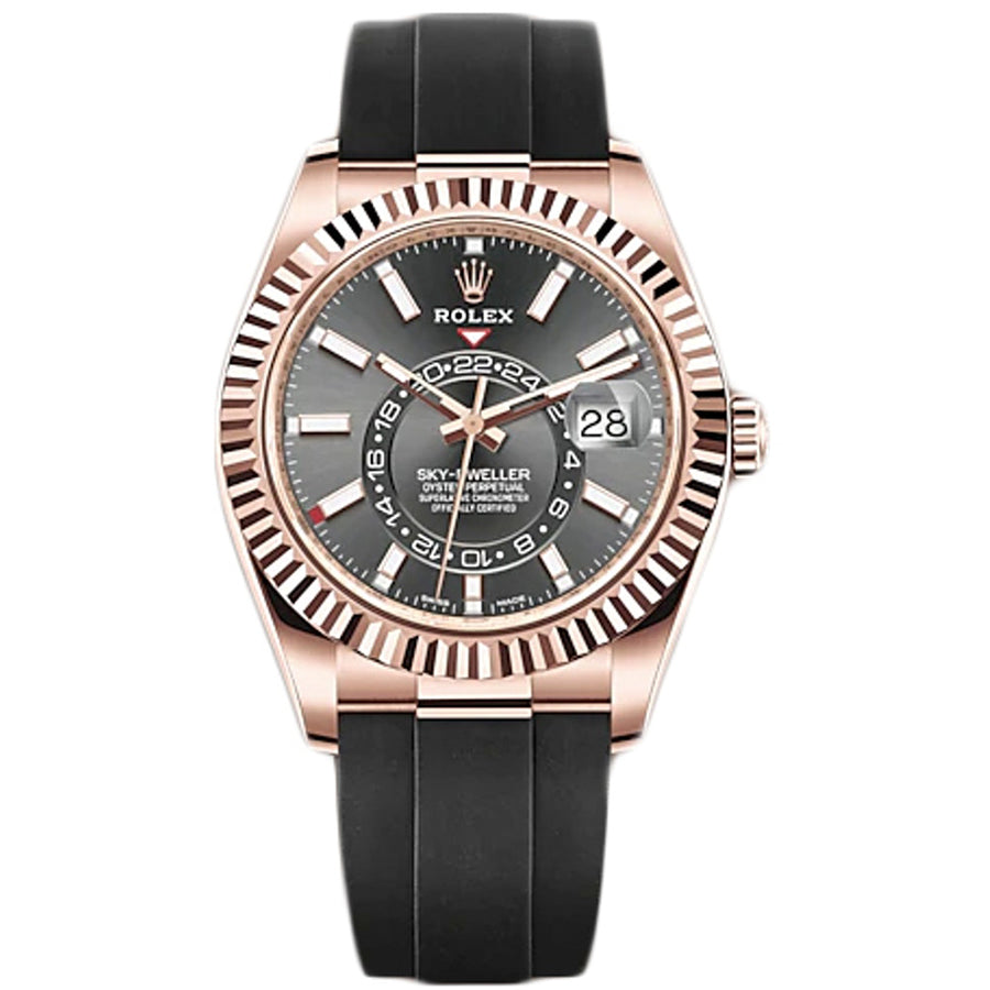 Rolex Sky-Dweller 42mm Oyster Flex 326235 Rhodium Dial