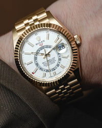 Rolex Sky Dweller White Dial Yellow Gold Jubilee 336938