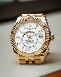Rolex Sky Dweller White Dial Yellow Gold Jubilee 336938