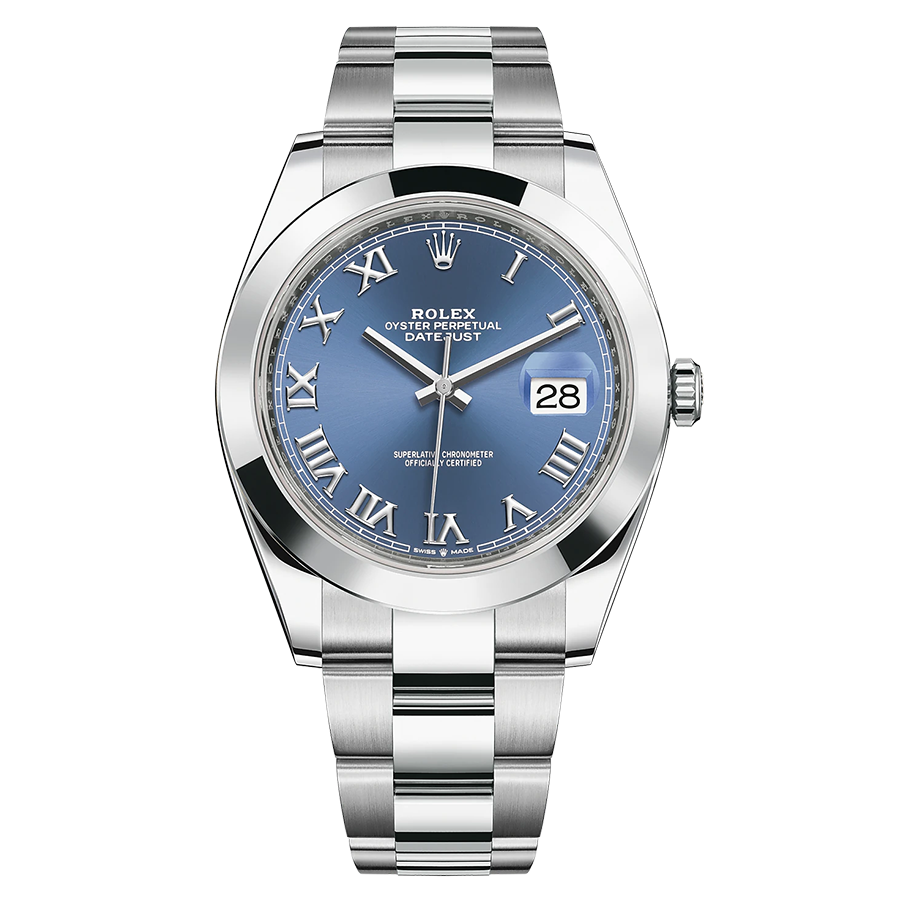Rolex Datejust 41mm Azzurro Blue Dial Smooth Bezel 126300