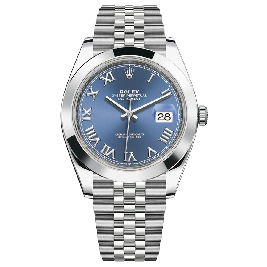Rolex Datejust 41mm Azzurro Blue Dial Smooth Bezel 126300
