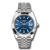 Rolex Datejust 41mm Bright Blue Dial Smooth Bezel 126300