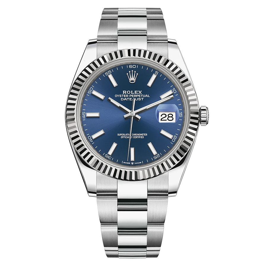 Rolex Datejust 41mm Bright Blue Dial Fluted Bezel 126334