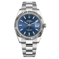 Rolex Datejust 41mm Bright Blue Dial Fluted Bezel 126334