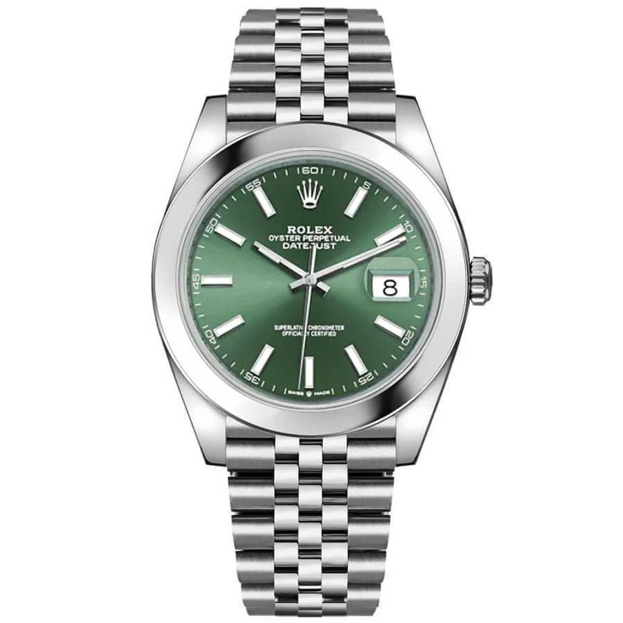 Rolex Datejust 41mm Mint Green Dial Smooth Bezel 126300